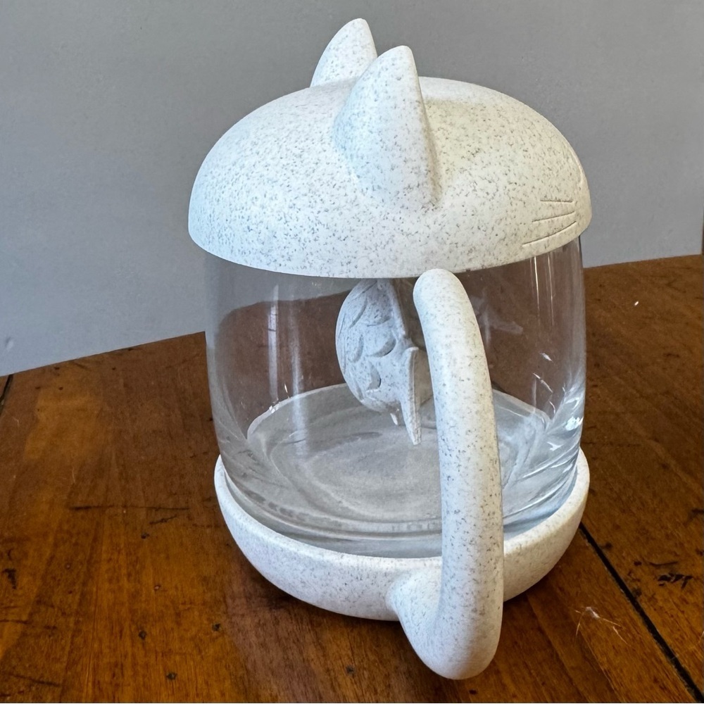 Cute Cat Glass Cup Tea Mug With Fish Tea Infuser Strainer Filter - Picture 4 of 13